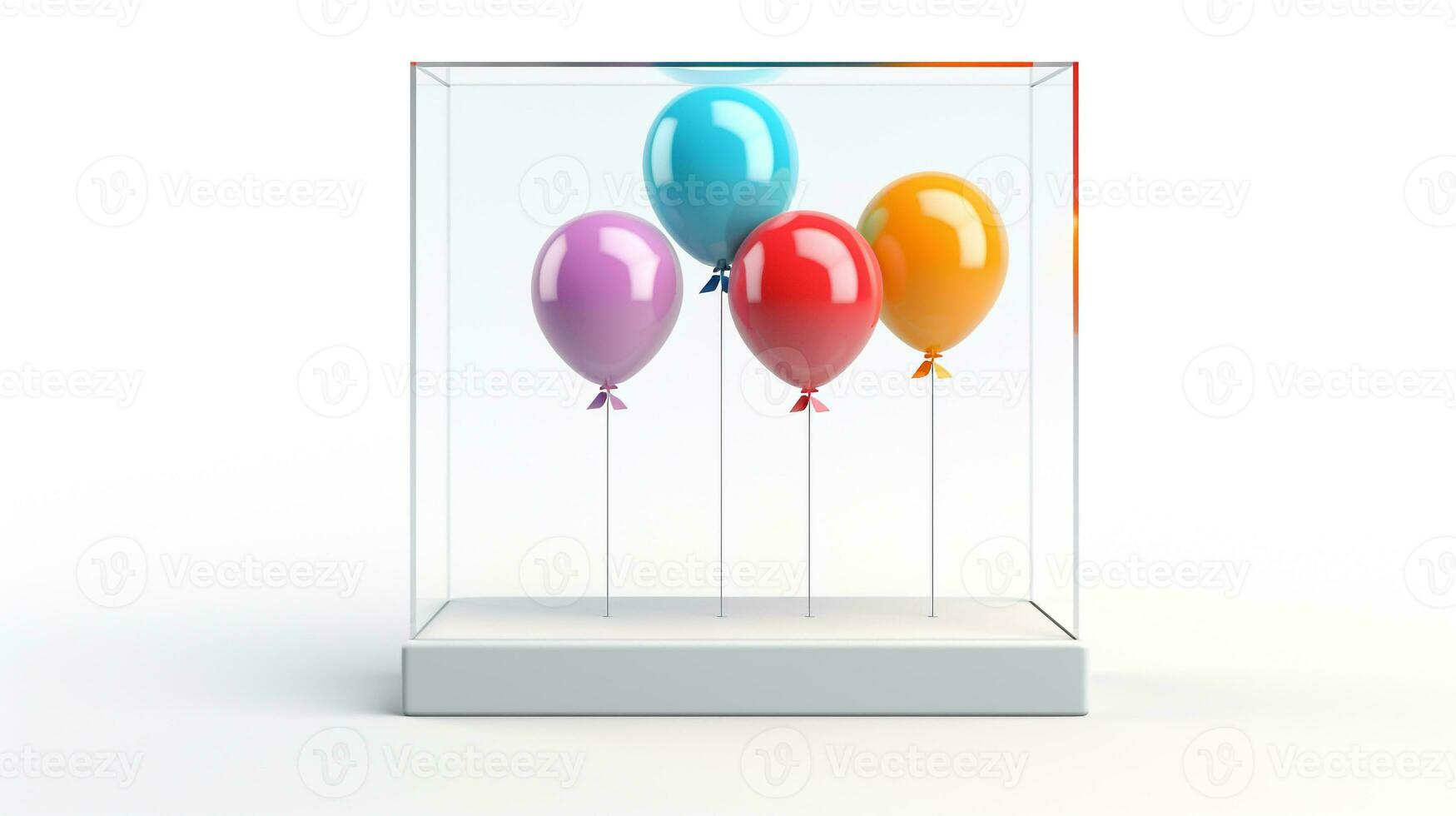 Displaying a 3D miniature Balloon. Generative AI photo