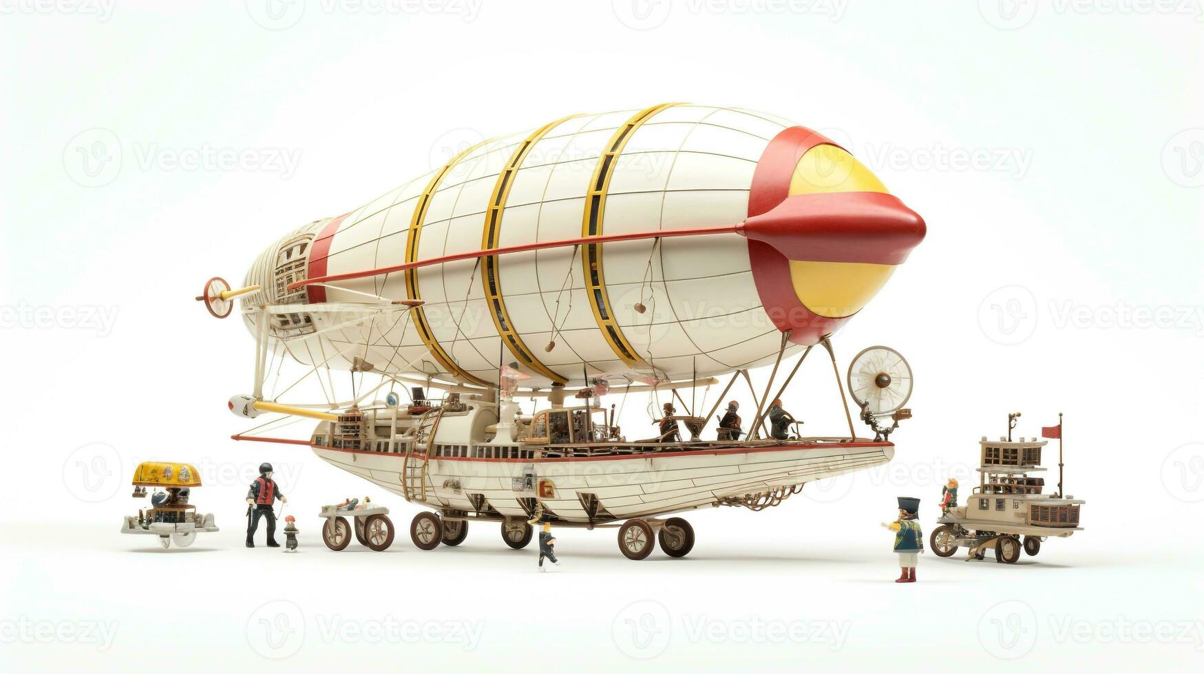 Displaying a 3D miniature Airship. Generative AI photo