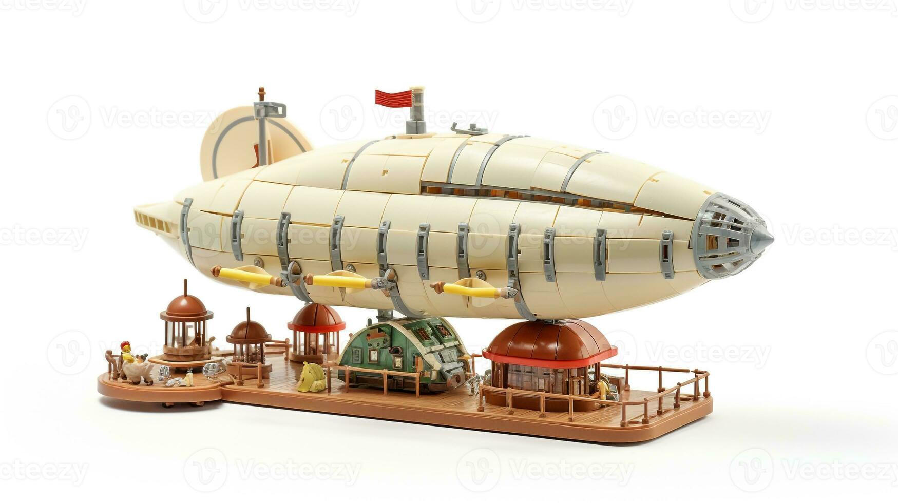 Displaying a 3D miniature Airship. Generative AI photo
