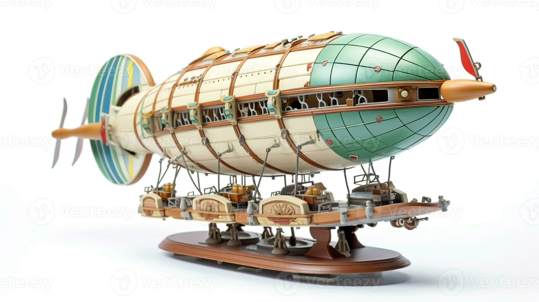 Displaying a 3D miniature Airship. Generative AI photo