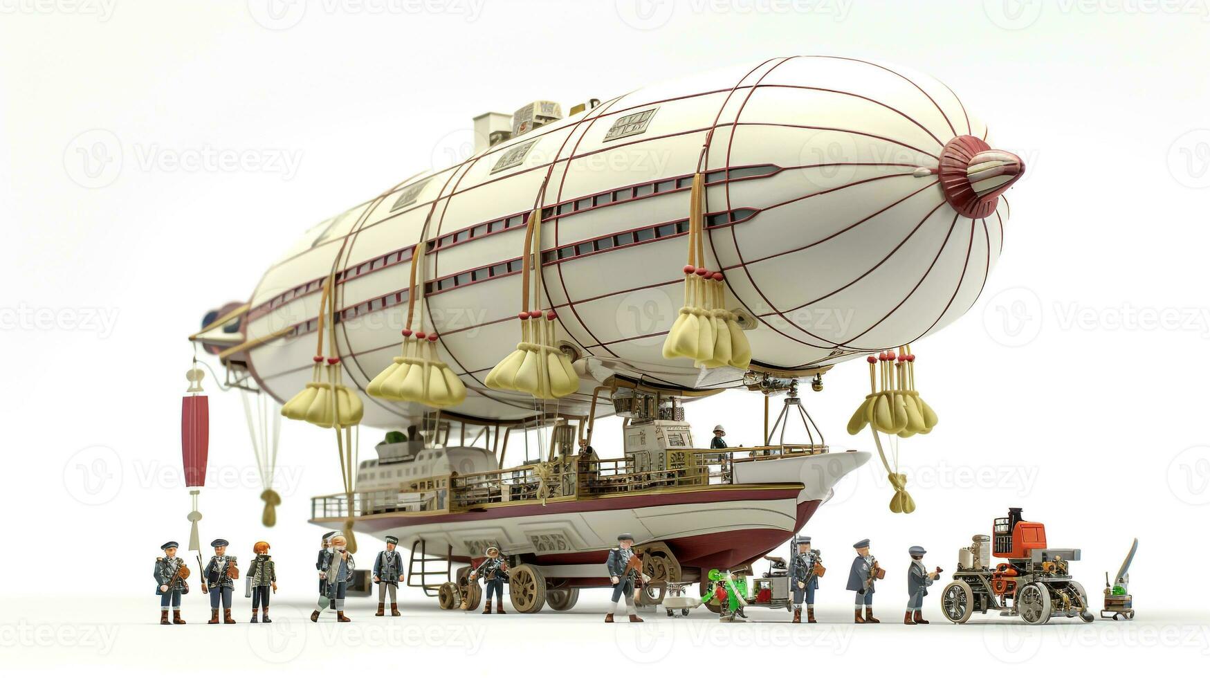 Displaying a 3D miniature Airship. Generative AI photo