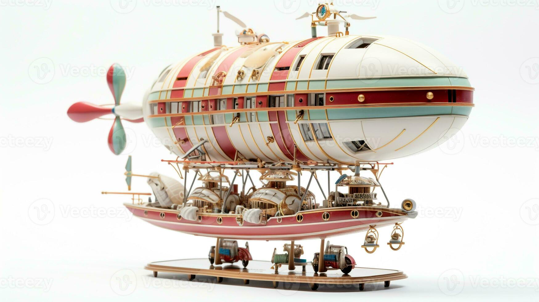 Displaying a 3D miniature Airship. Generative AI photo