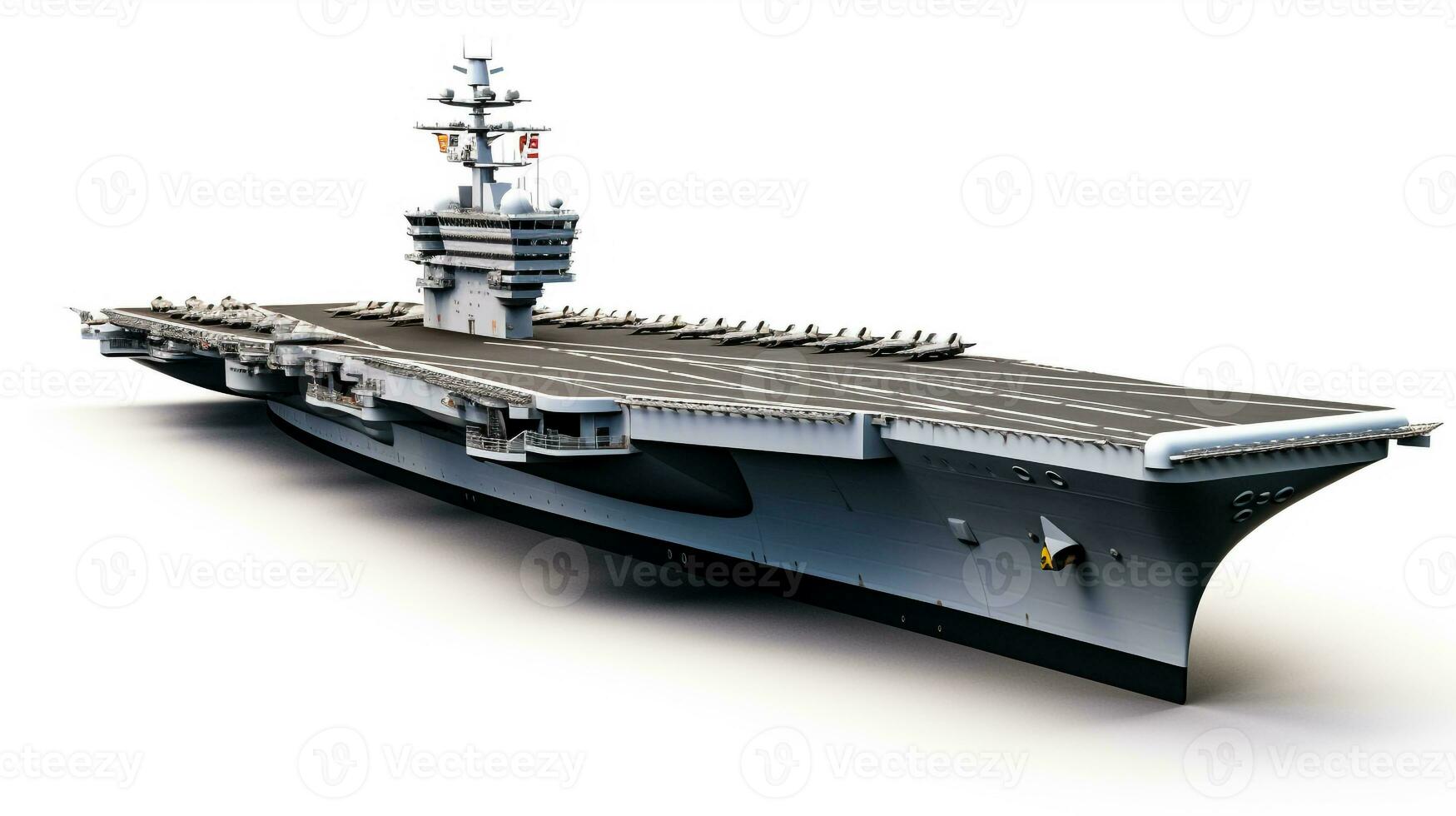 Displaying a 3D miniature Aircraft Carrier. Generative AI photo