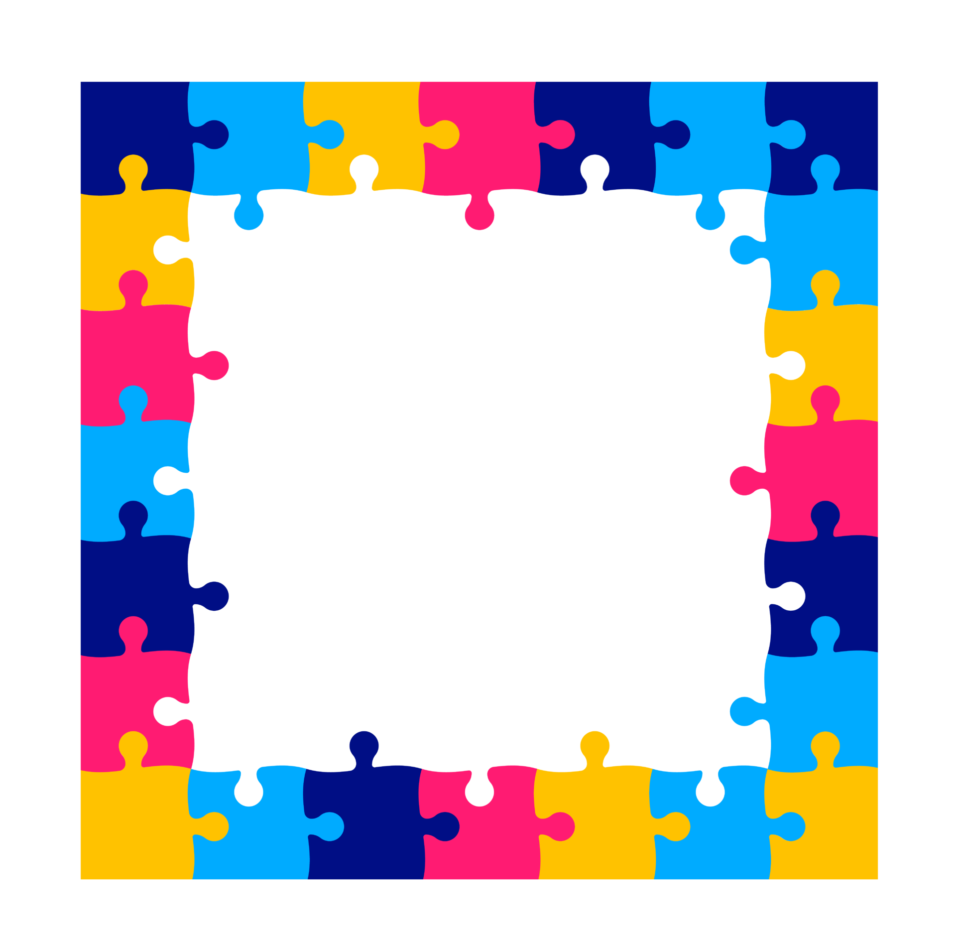 World autism awareness day autism puzzle piece frame design template World autism awareness day autism puzzle piece frame design template