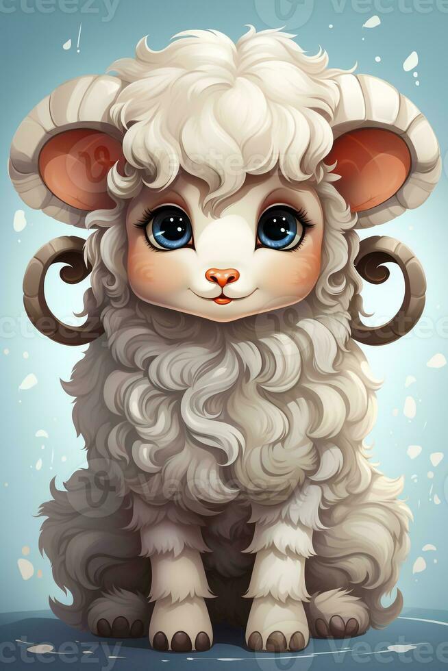 Aries zodiac sign cute cartoon photo