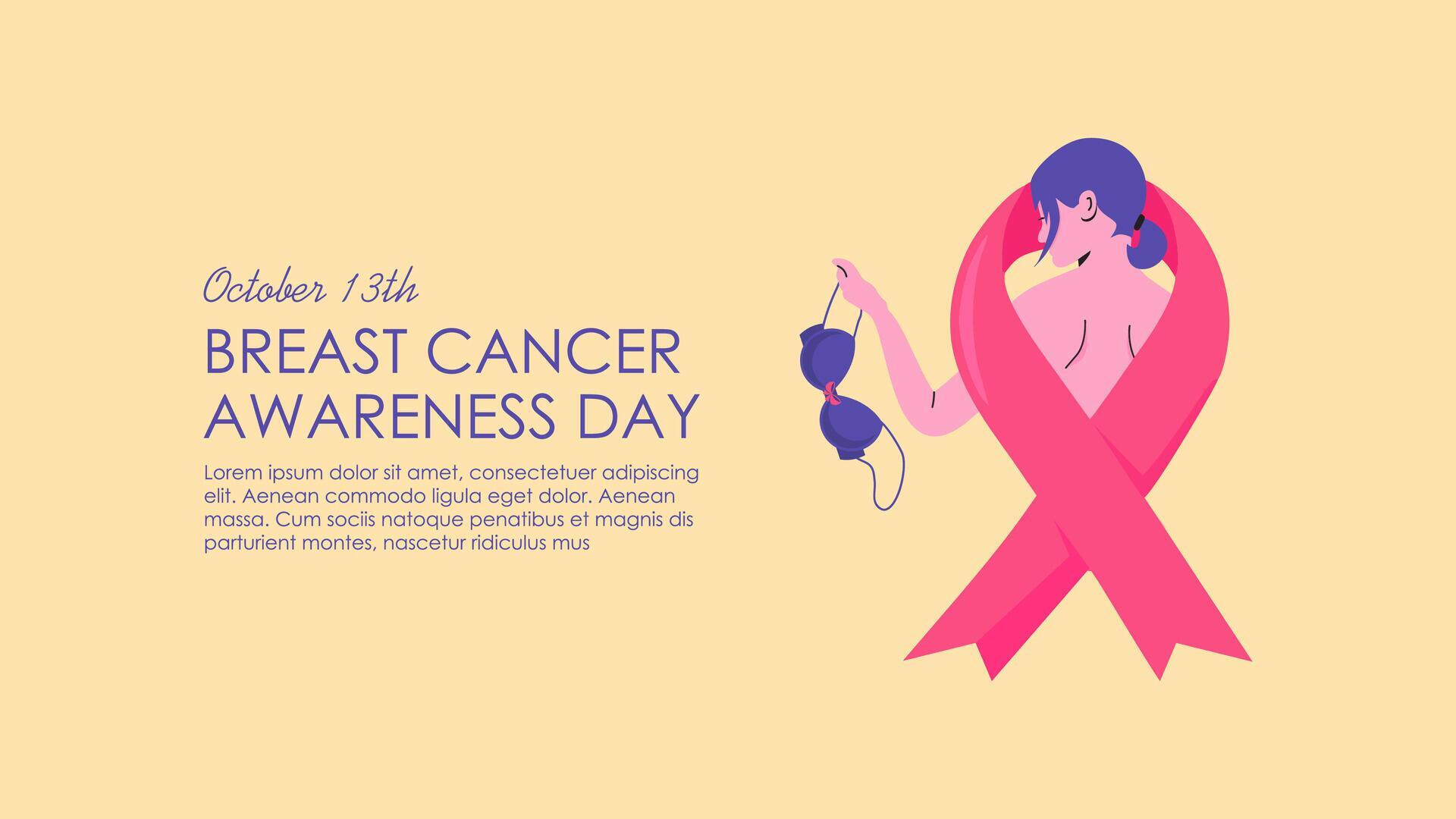 Breast Cancer Awareness Day Poster Template Vector 29314661 Vector Art