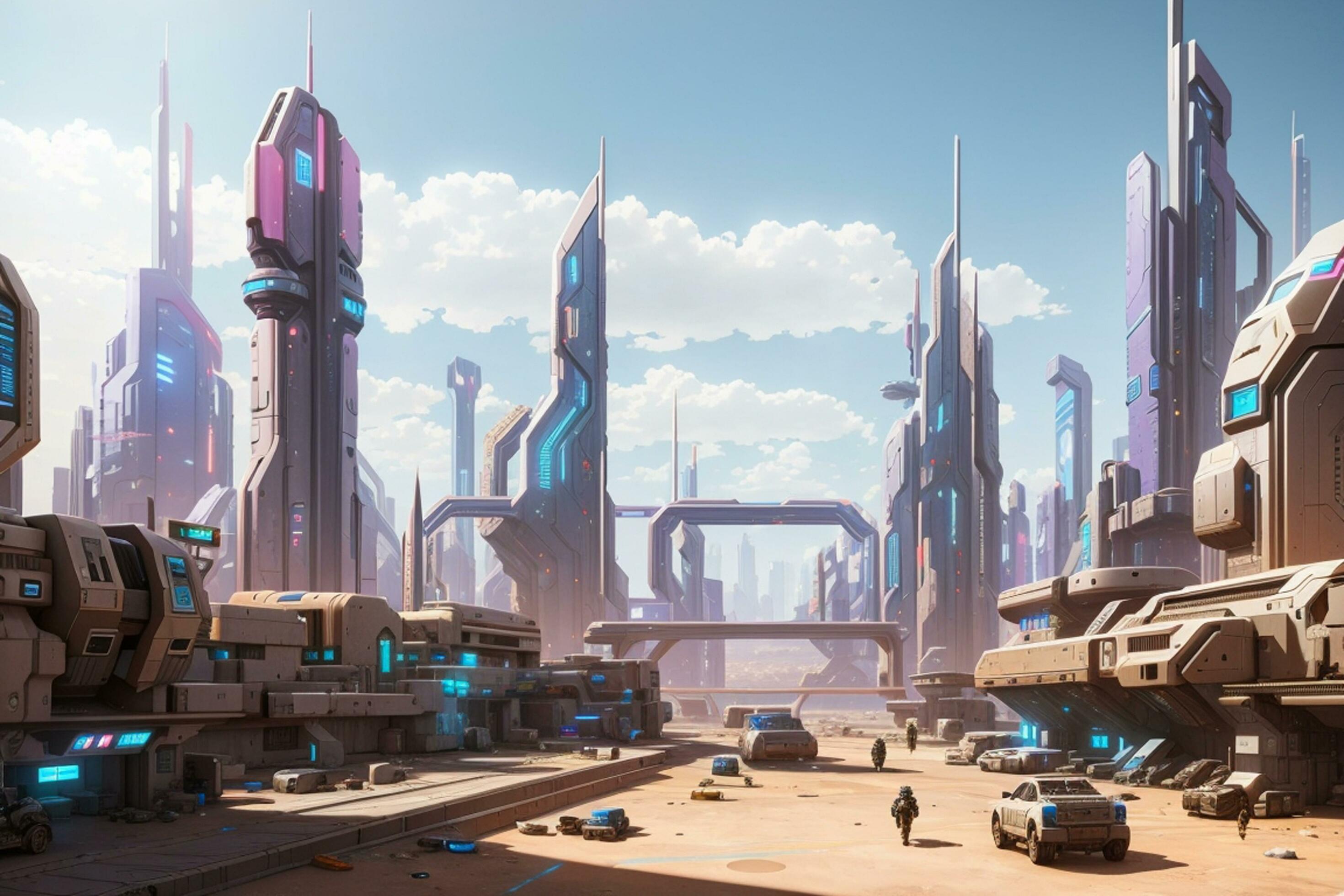 Cyberpunk futuristic desert city AI Generated 29314679 Stock Photo at
