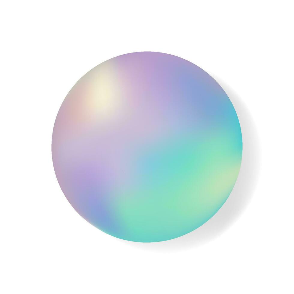 pearl. Round vector shape, mother of pearl realism