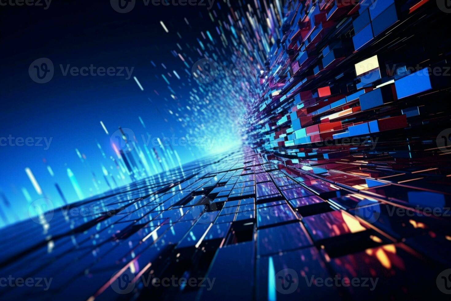 Cyber data journey 3D futuristic stream, cyberpunk essence, blockchain,  security interplay Vertical Mobile Wallpaper AI Generated 30464236 Stock  Photo at Vecteezy