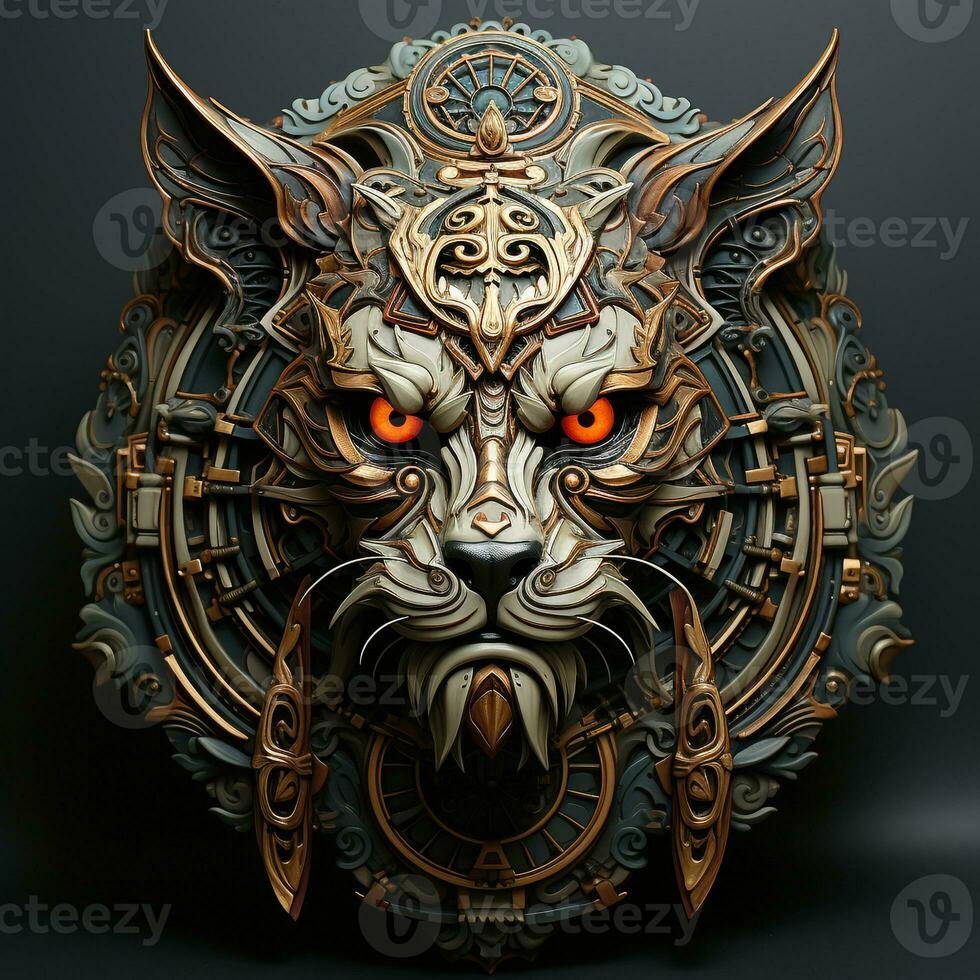 realistic 3d tiger head illustration ai photo