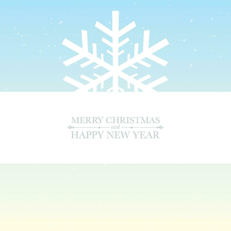 Merry Christmas and Happy New Year with snowflake minimal style greeting card template. vector