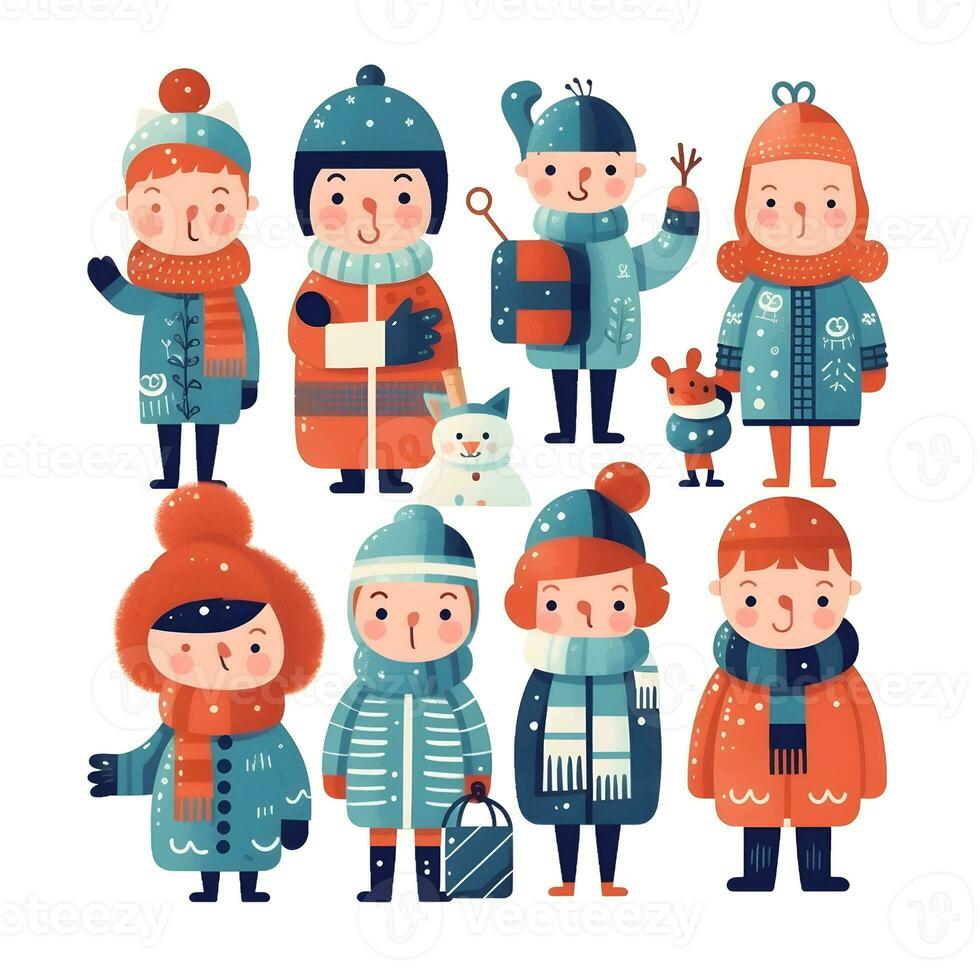 christmas people element object isolated background holiday design illustration generative Ai. photo