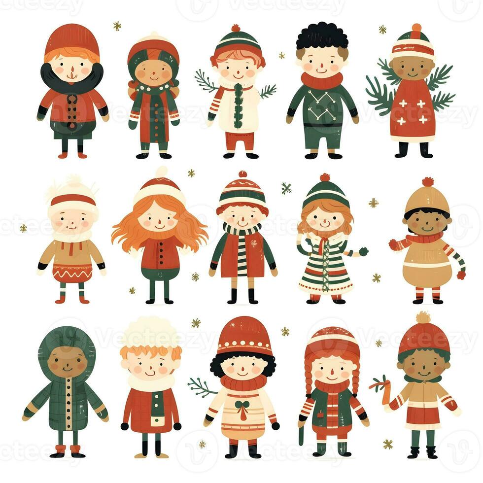 christmas people element object isolated background holiday design illustration generative Ai. photo