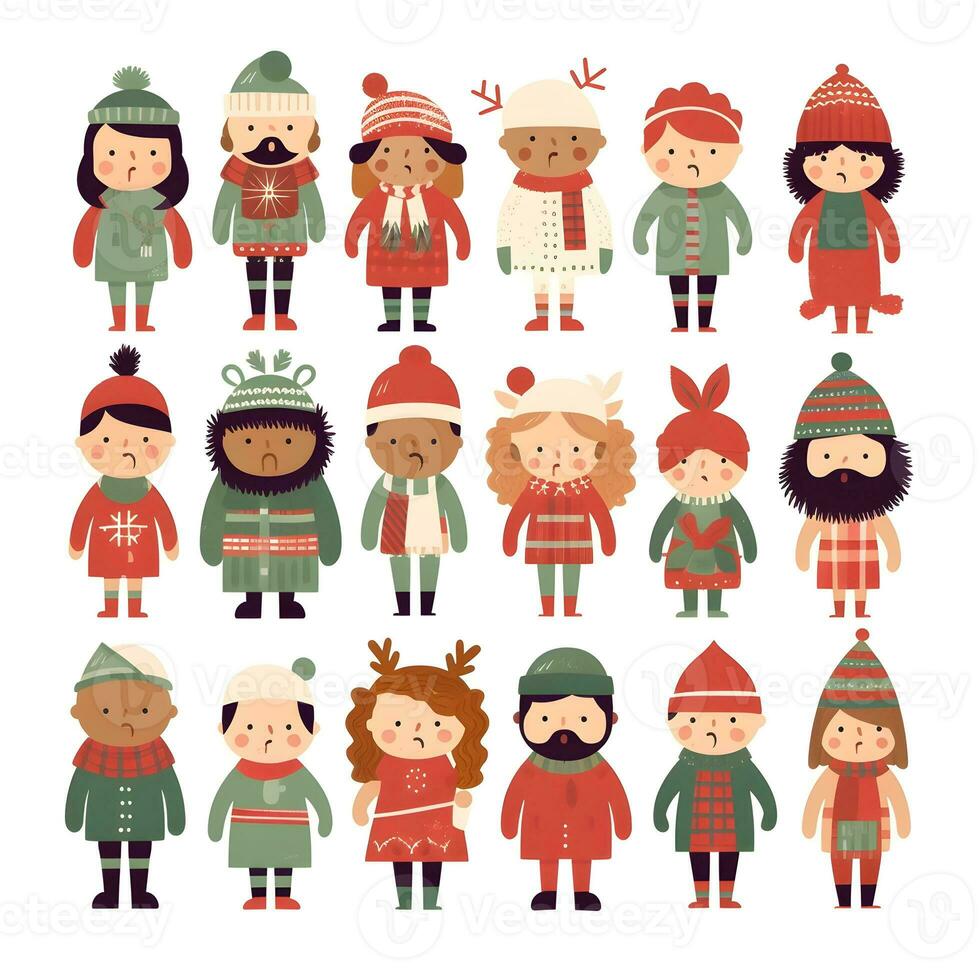 christmas people element object isolated background holiday design illustration generative Ai. photo