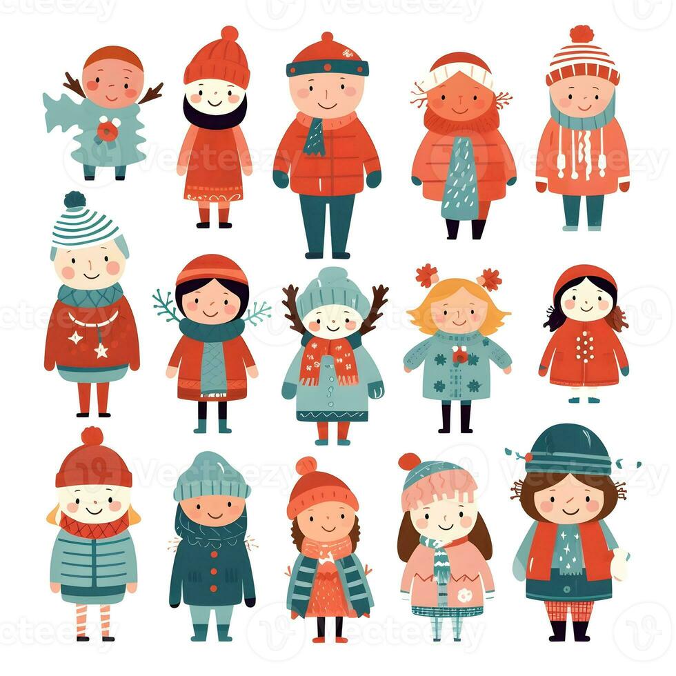 christmas people element object isolated background holiday design illustration generative Ai. photo