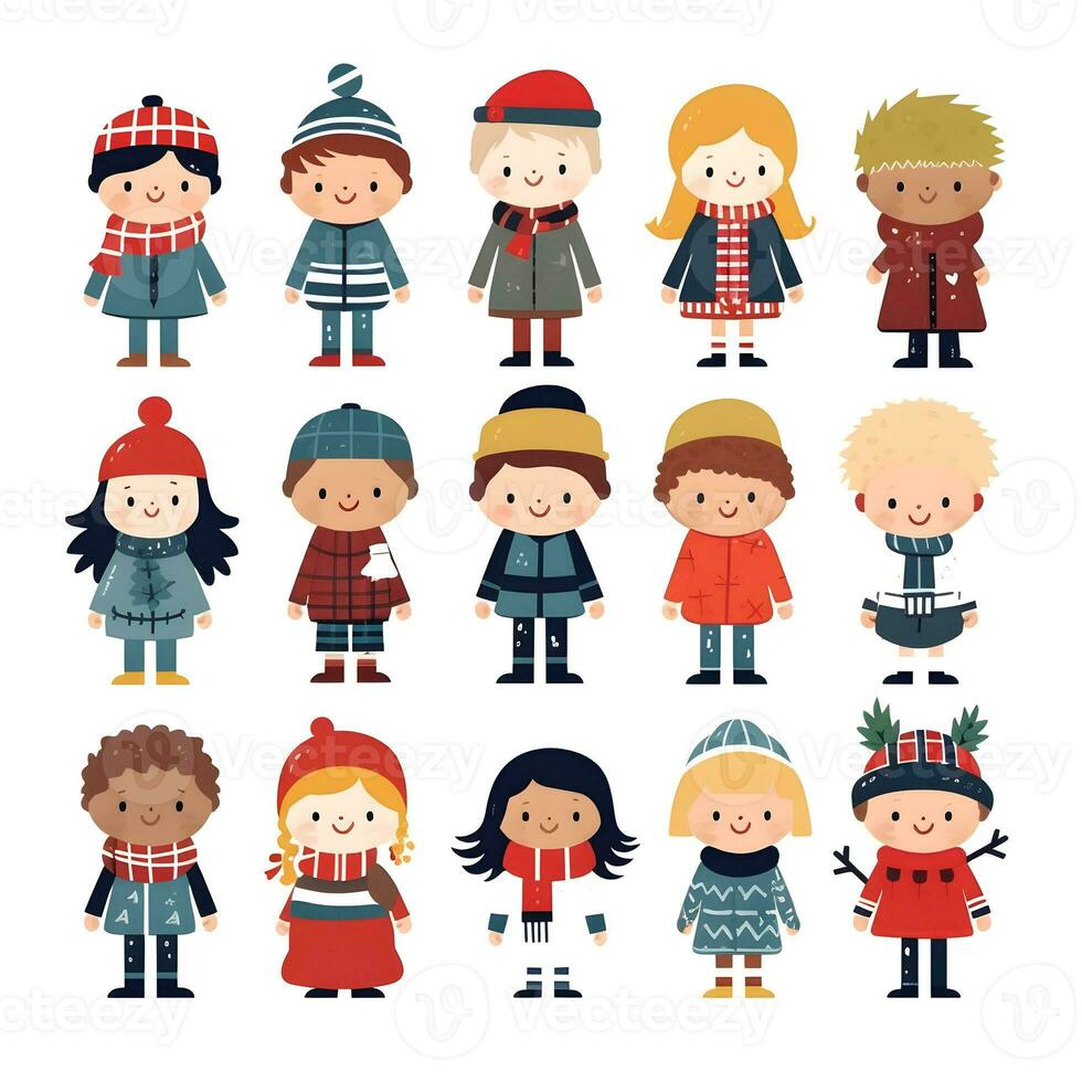 christmas people element object isolated background holiday design illustration generative Ai. photo