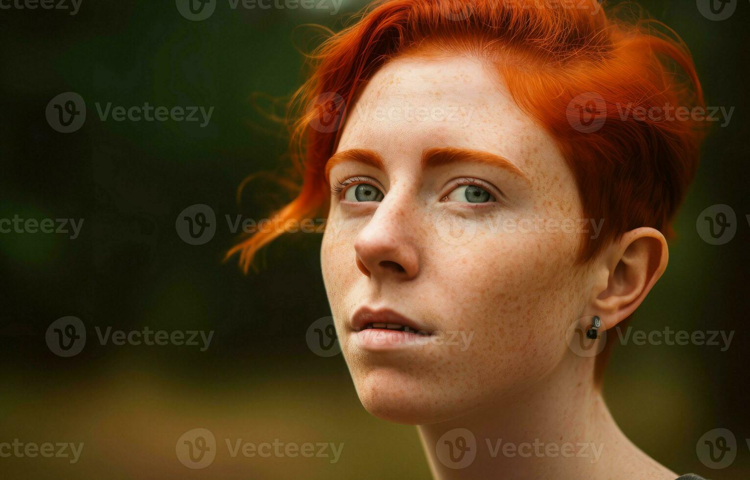 Nonbinary red hair person. Generate Ai photo