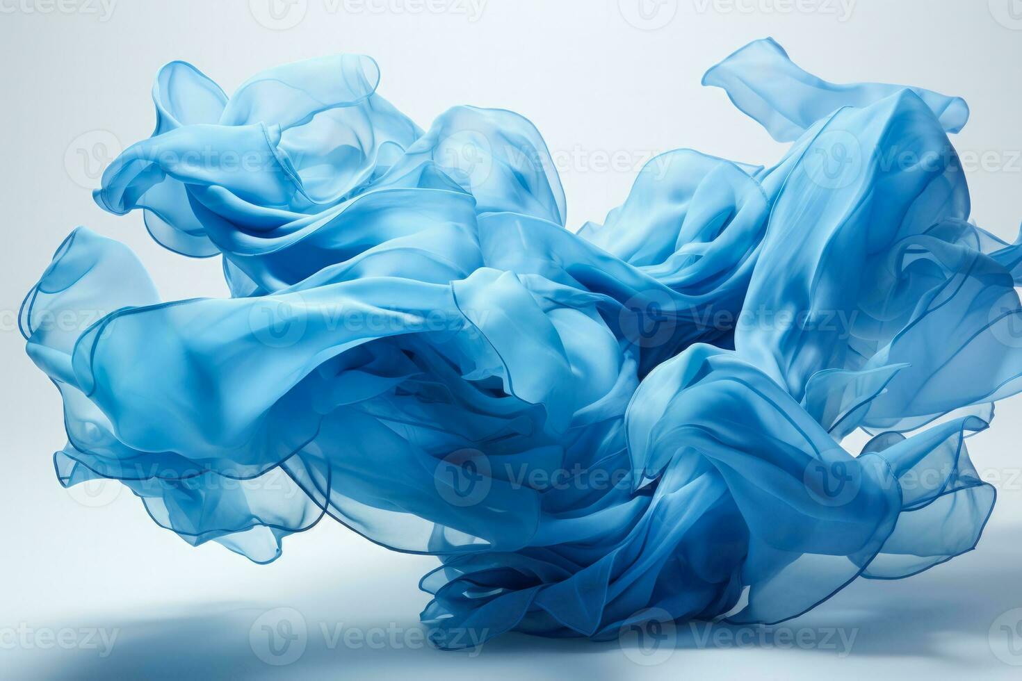 Floating blue fabric condensed and slightly reformulated Cascading azure fabric gently floats in mid air photo