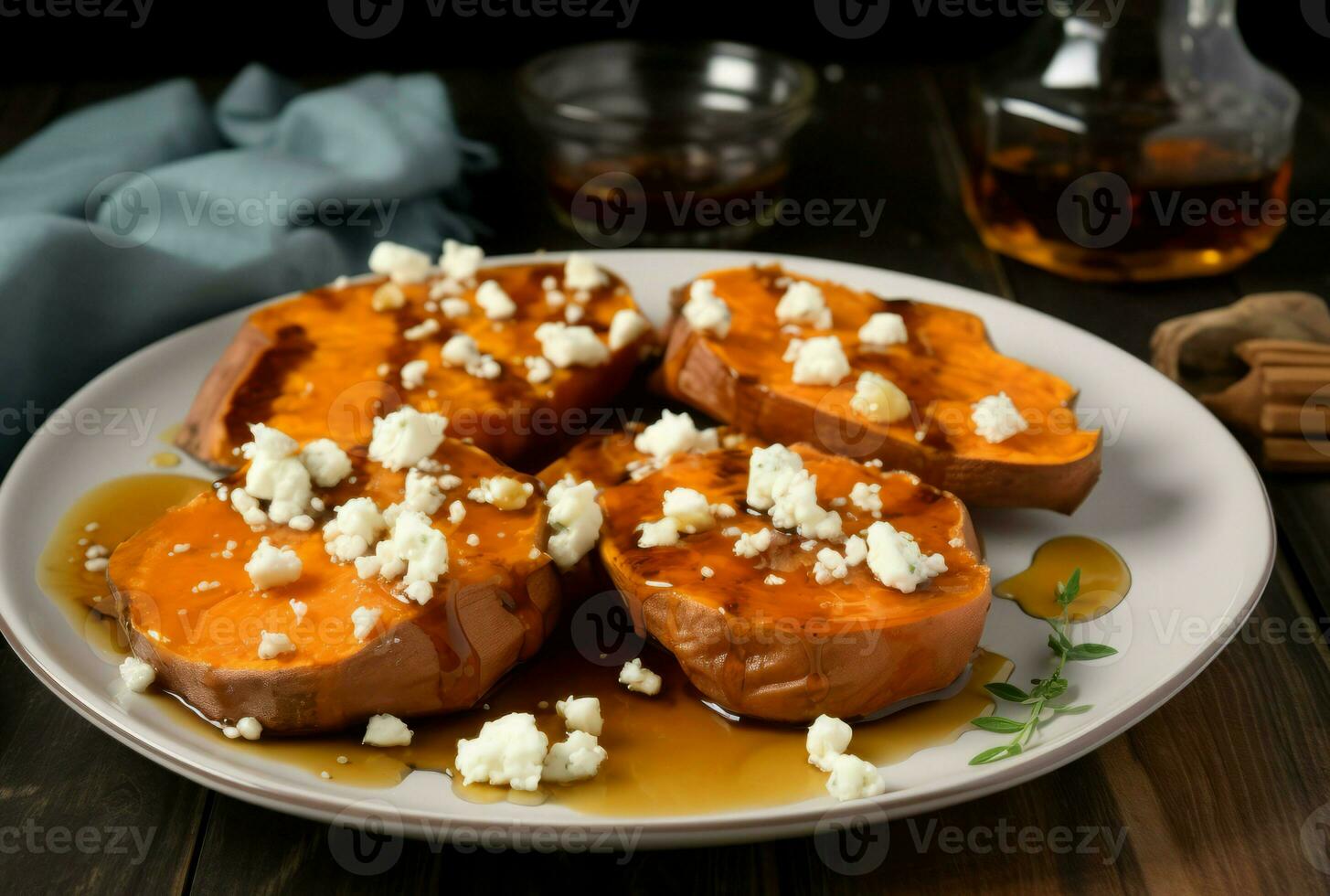Roasted sweet potatoes cooking. Generate Ai photo