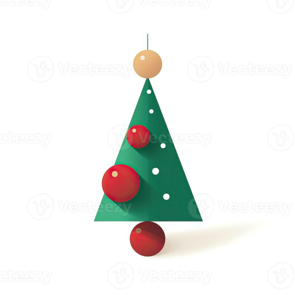 Christmas tree toy minimalist style, Christmas flat geometric style high quality ai generated image photo