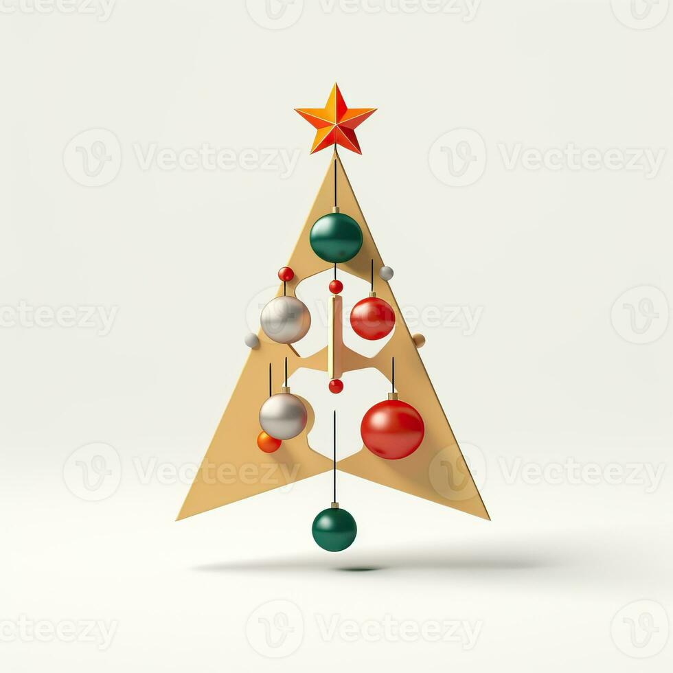 Christmas tree toy minimalist style, Christmas flat geometric style high quality ai generated image photo