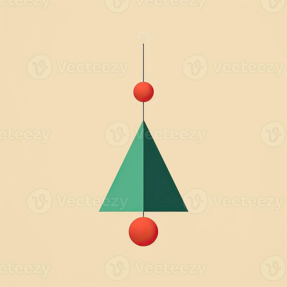 Christmas tree toy minimalist style, Christmas flat geometric style high quality ai generated image photo