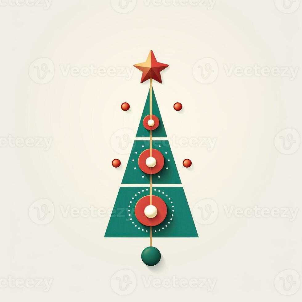 Christmas tree toy minimalist style, Christmas flat geometric style high quality ai generated image photo