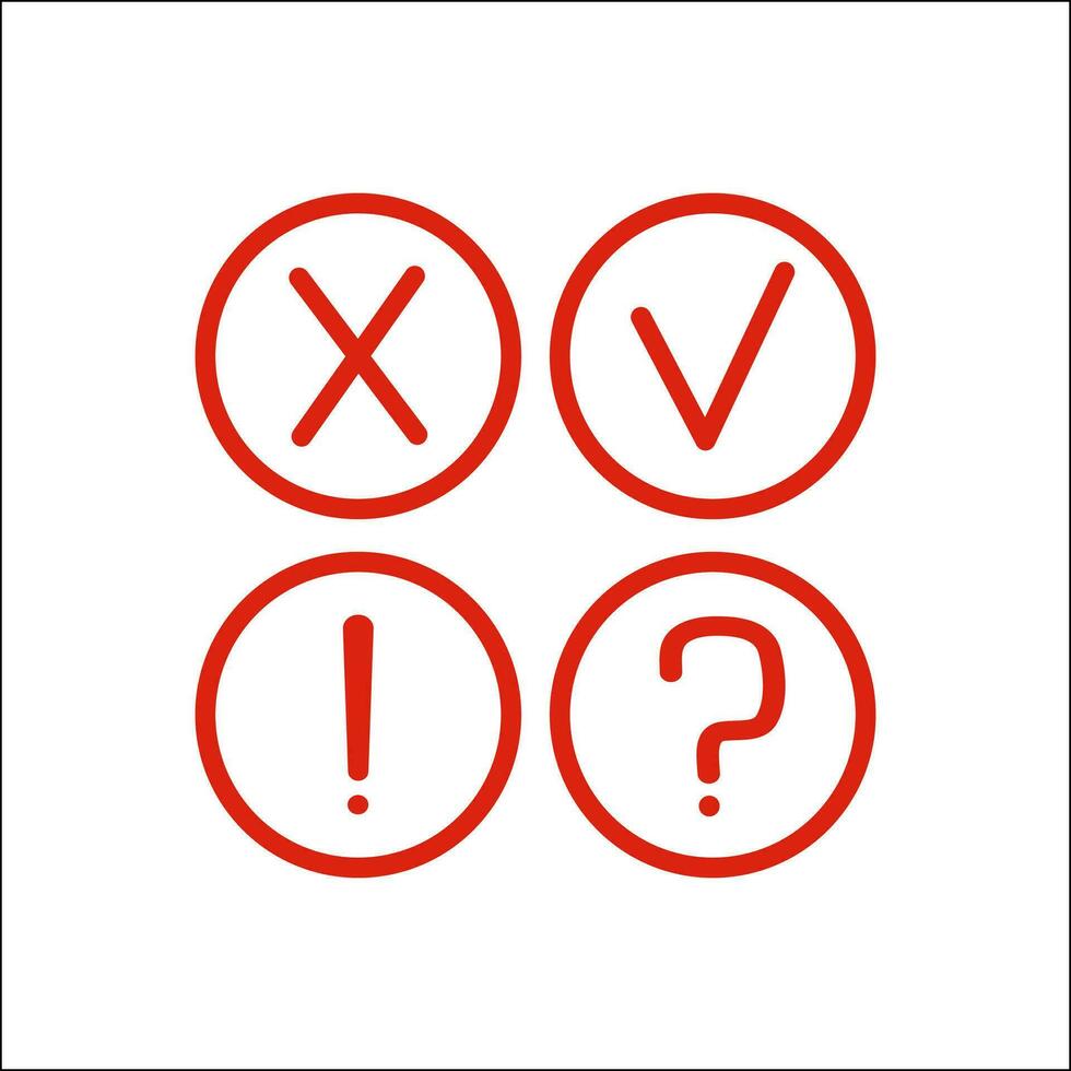 Signs, yes, no. Linear vector icons, signs. Pros and cons. Question and answer. Finding a solution to a business problem.