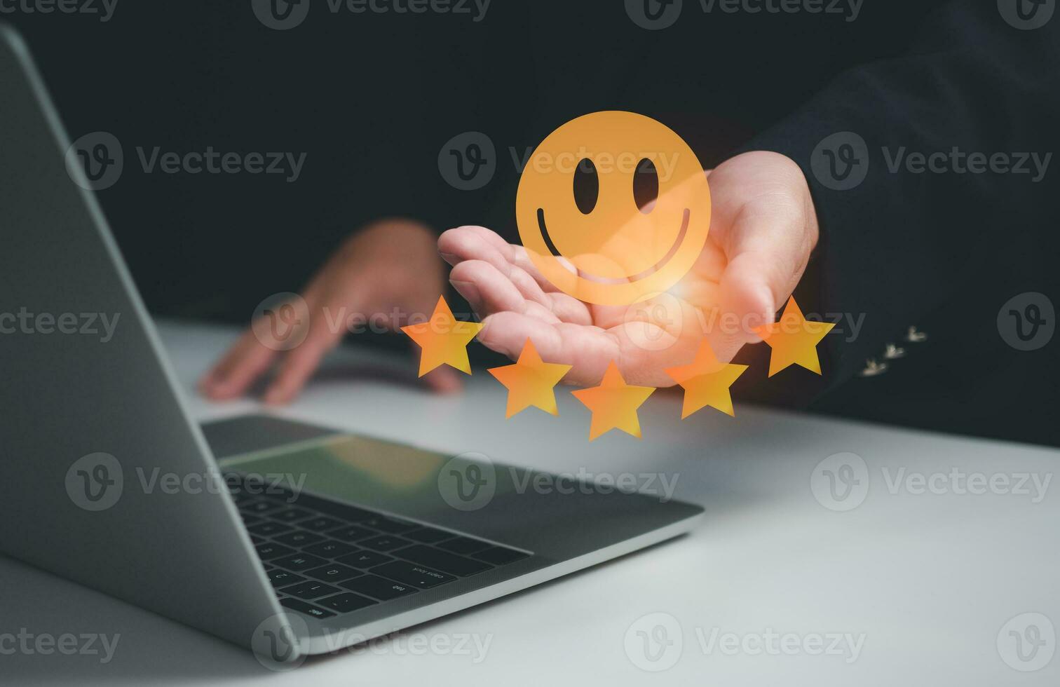 Customer Satisfaction Survey concept, service experience rating online application, customer evaluation product service quality, satisfaction feedback review, very good quality most. photo