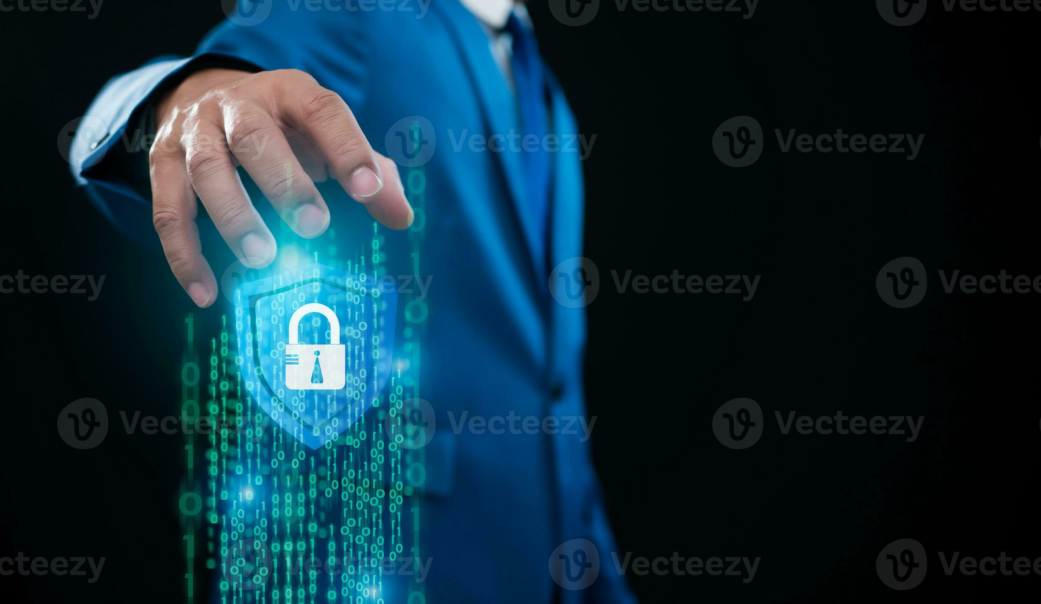 Data encryption concept. External hack protection. Code protection ...