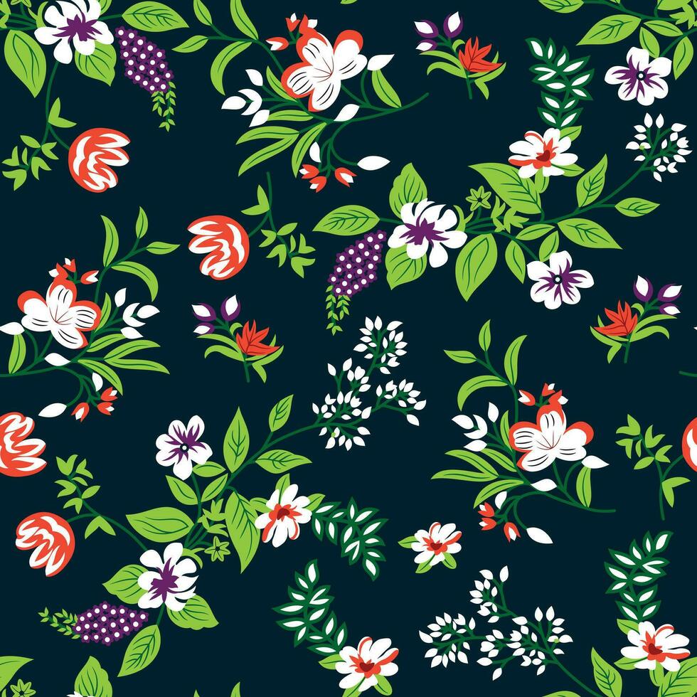 linda vistoso sin costura floral diseño para Moda impresión vector