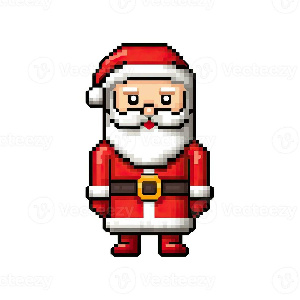 Simple cartoon pixel art Christmas Santa high quality ai generated image photo