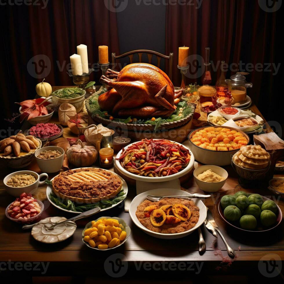 Thanksgiving dinner high quality ai generated image photo