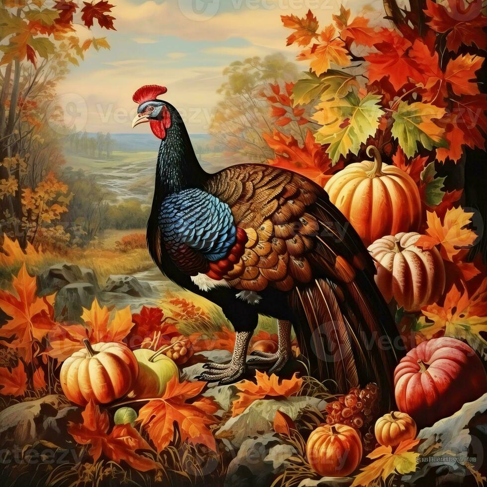 Happy Thanksgiving Background high quality ai generated image photo