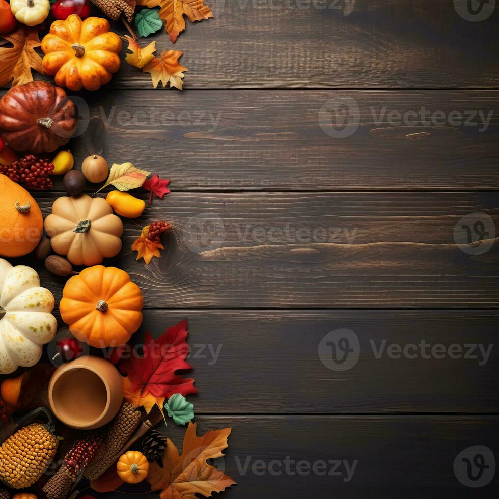 Happy Thanksgiving card with text space high quality ai generated image photo