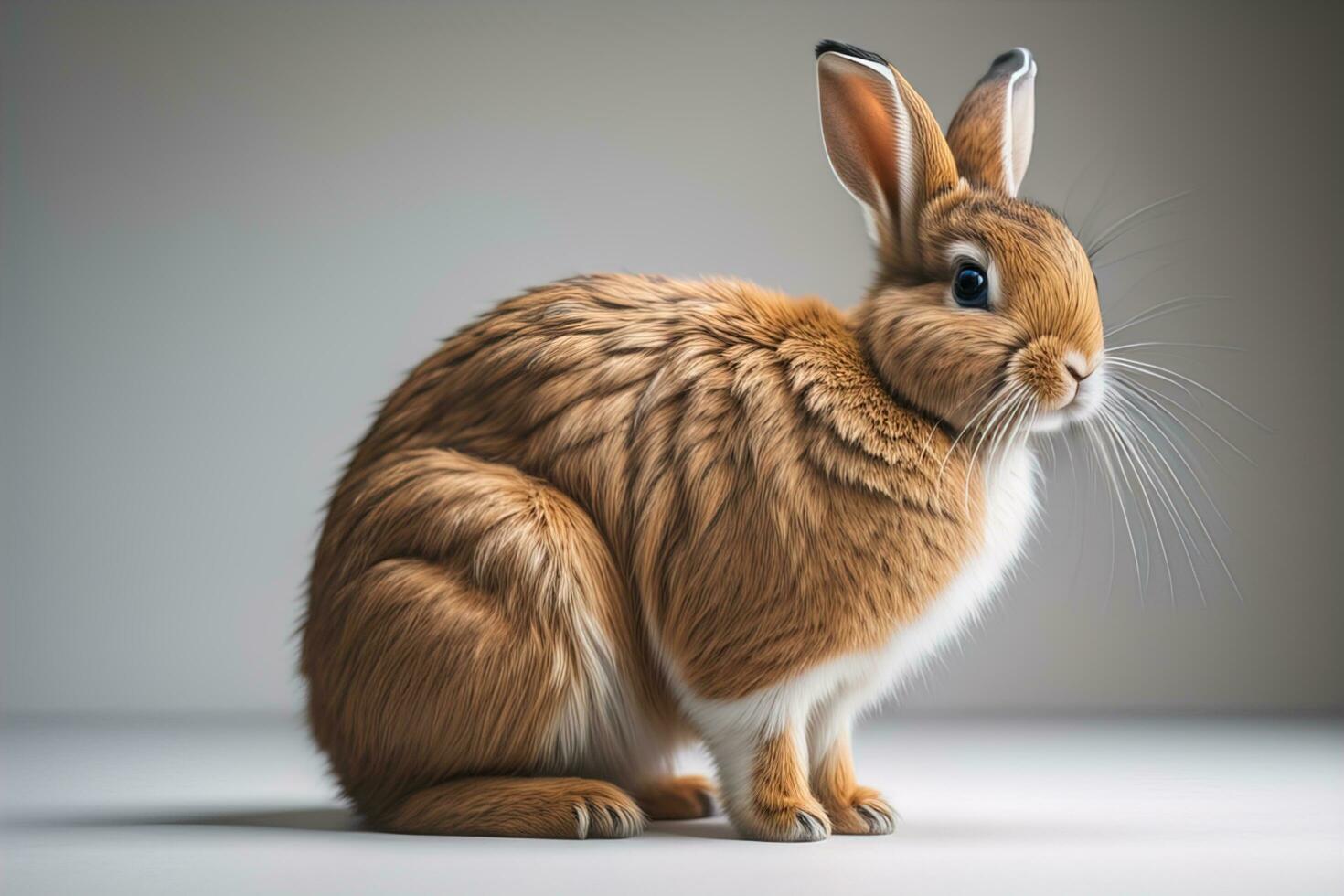 Easter bunny on a solid color background. ai generative photo