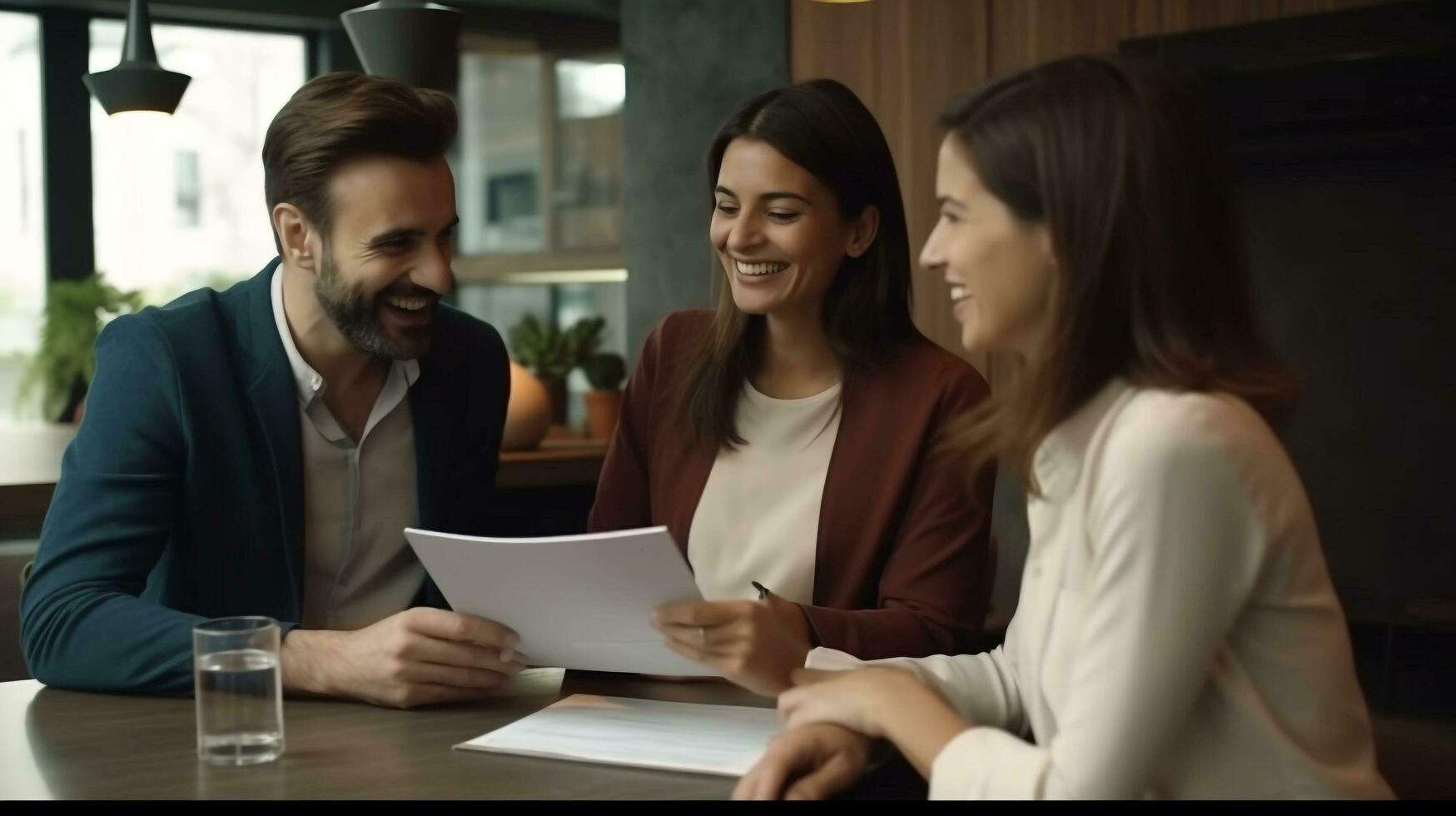 real estate agent or realtor finalizing a mortgage agreement for a fresh home purchase, AI generated photo