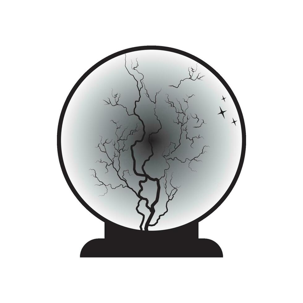 Magic crystal ball icon vector