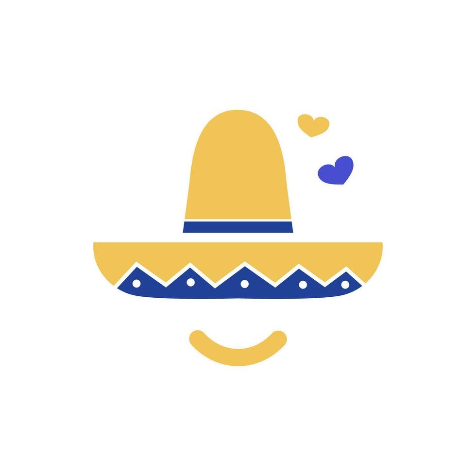 Smiling mexican and love icon logo vector