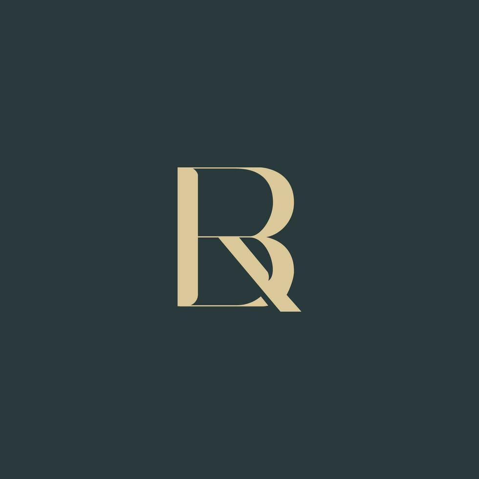 Elegant gold BR or RB logo vector