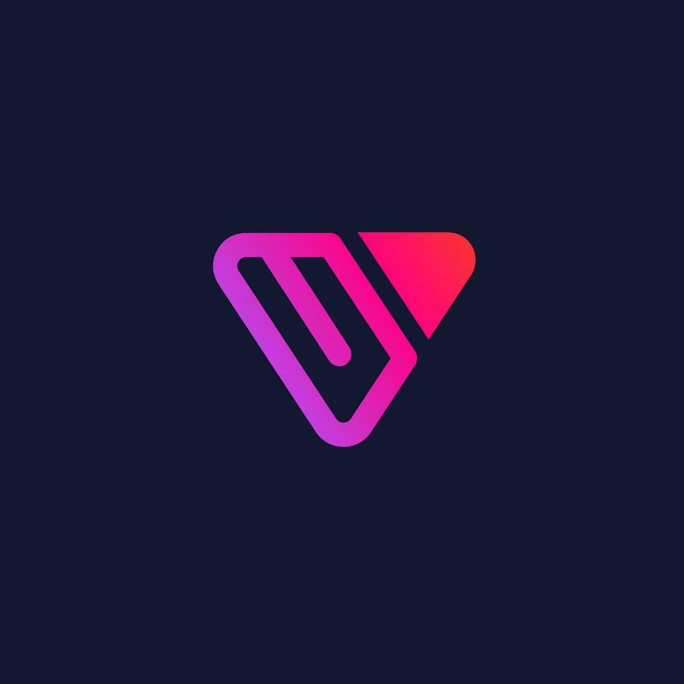 VM or MV media logo vector