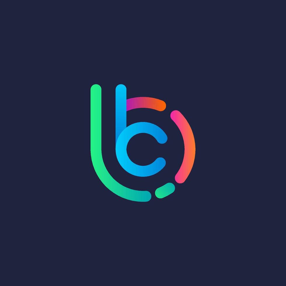 cb or bc logo modern gradient color vector