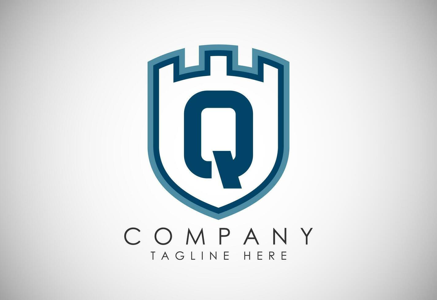 English Alphabet Q With Castle Logo Design Vector. Graphic Alphabet Symbol For Corporate Business vector
