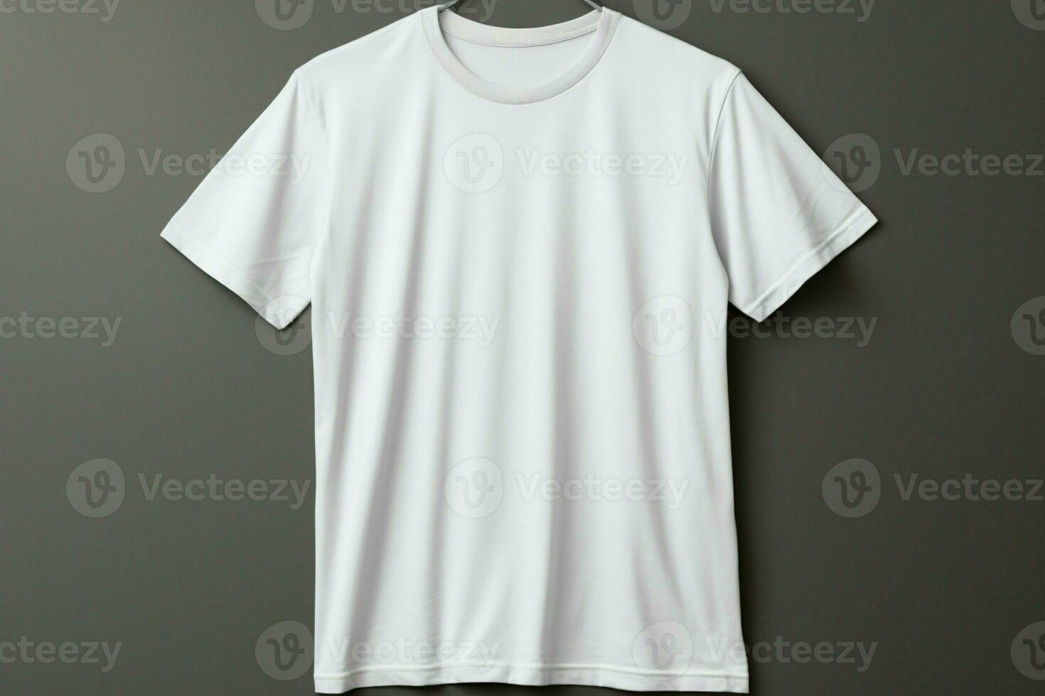 Monochrome appeal gray backdrop complements white t shirts, inviting personalized embellishments AI Generated photo
