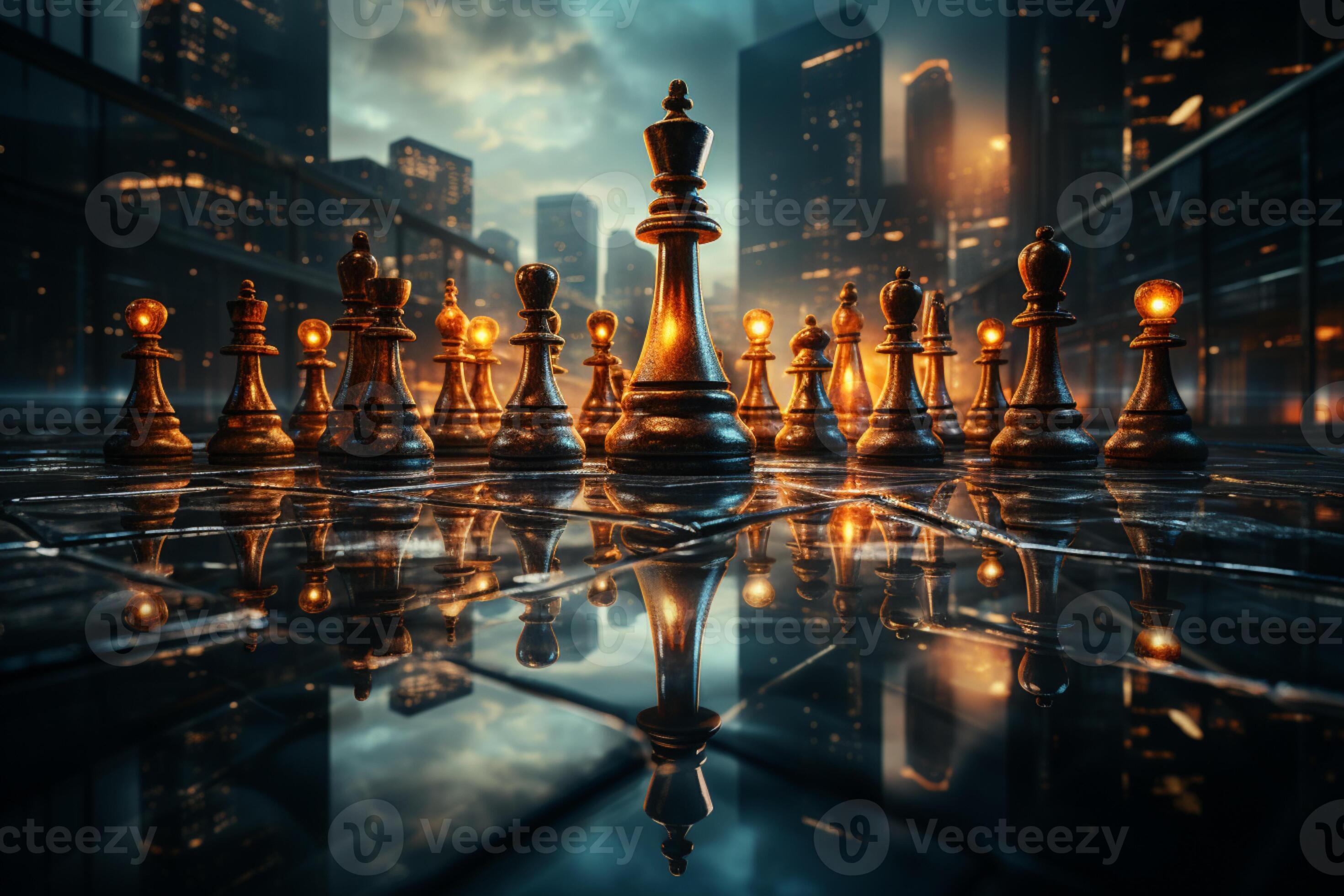 Skyscrapers surround chess pieces, born from Generative AIs brilliance  Vertical Mobile Wallpaper AI Generated 29296411 Stock Photo at Vecteezy