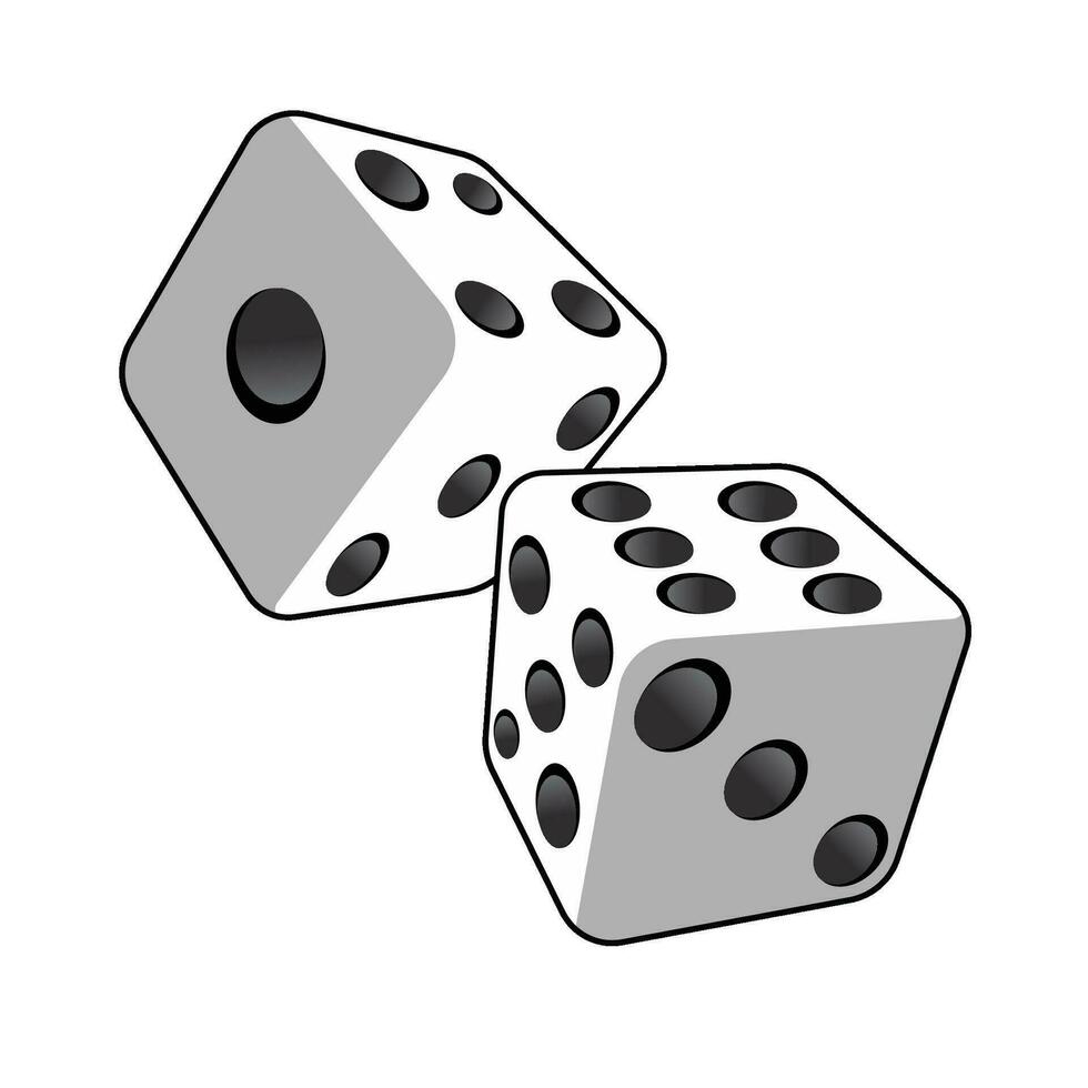 rolling two dices vector design