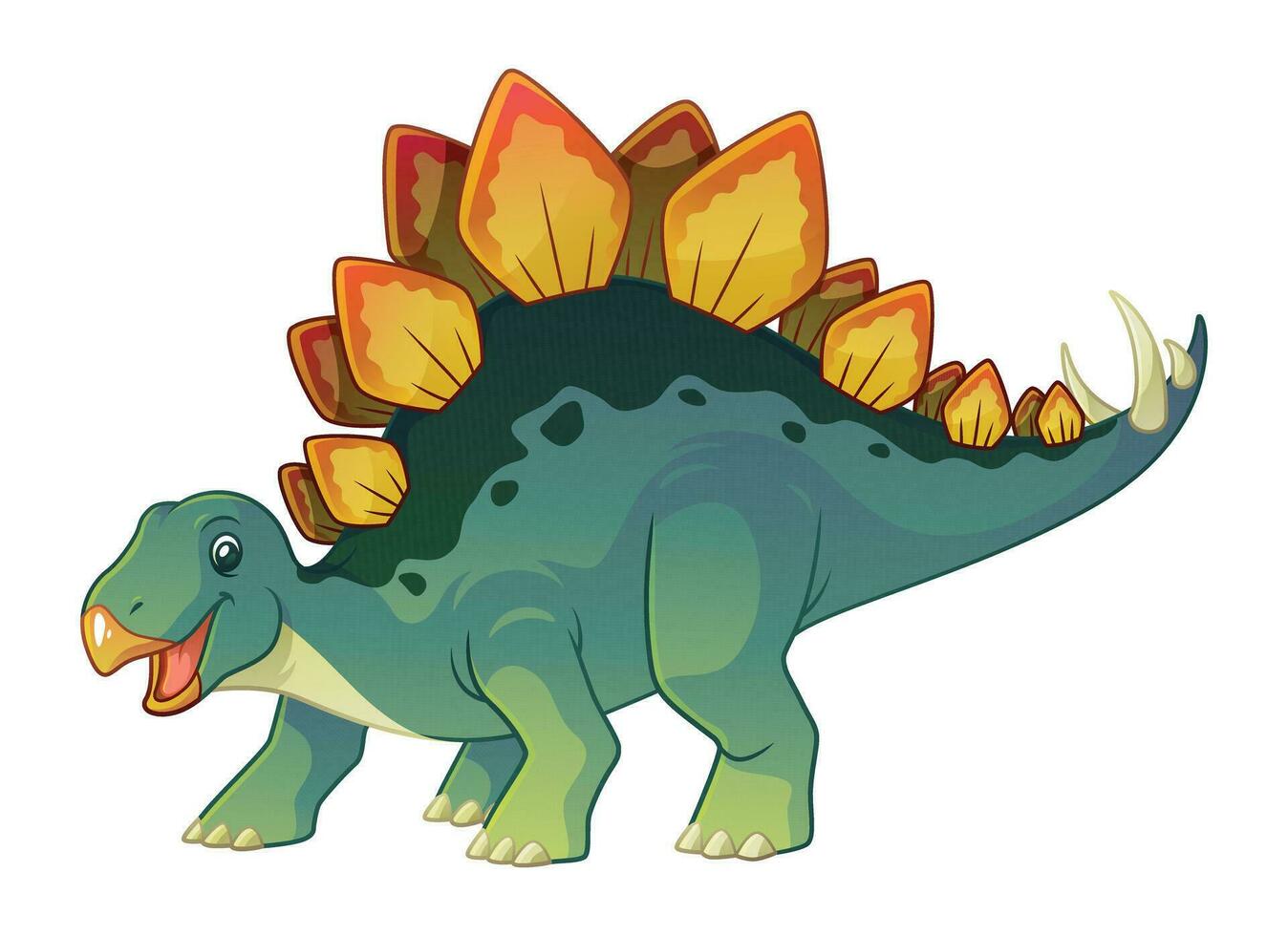 Stegosaurus Cartoon Illustration vector