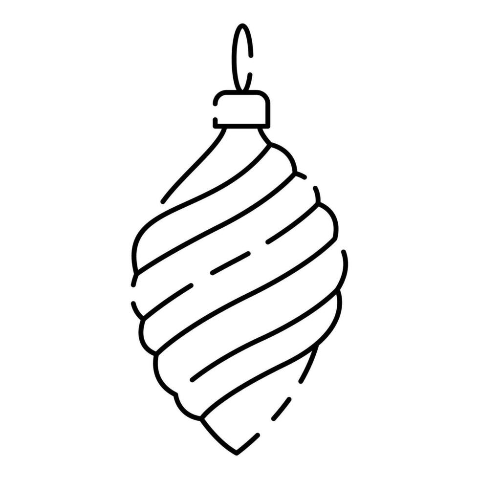 Christmas ball minimal line icon. Decoration graph christmas tree toy and ball vector for websites and mobile minimalistic flat design. Happy new year and holiday. Decoration.