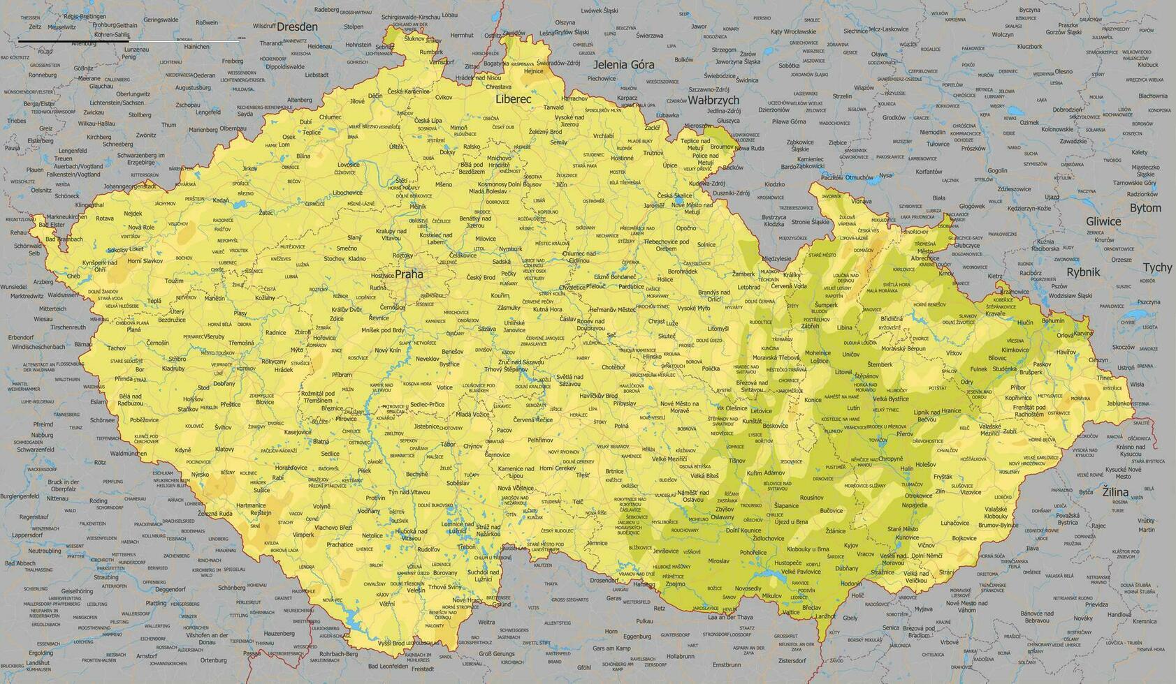 Map of Czechia Vector illustration