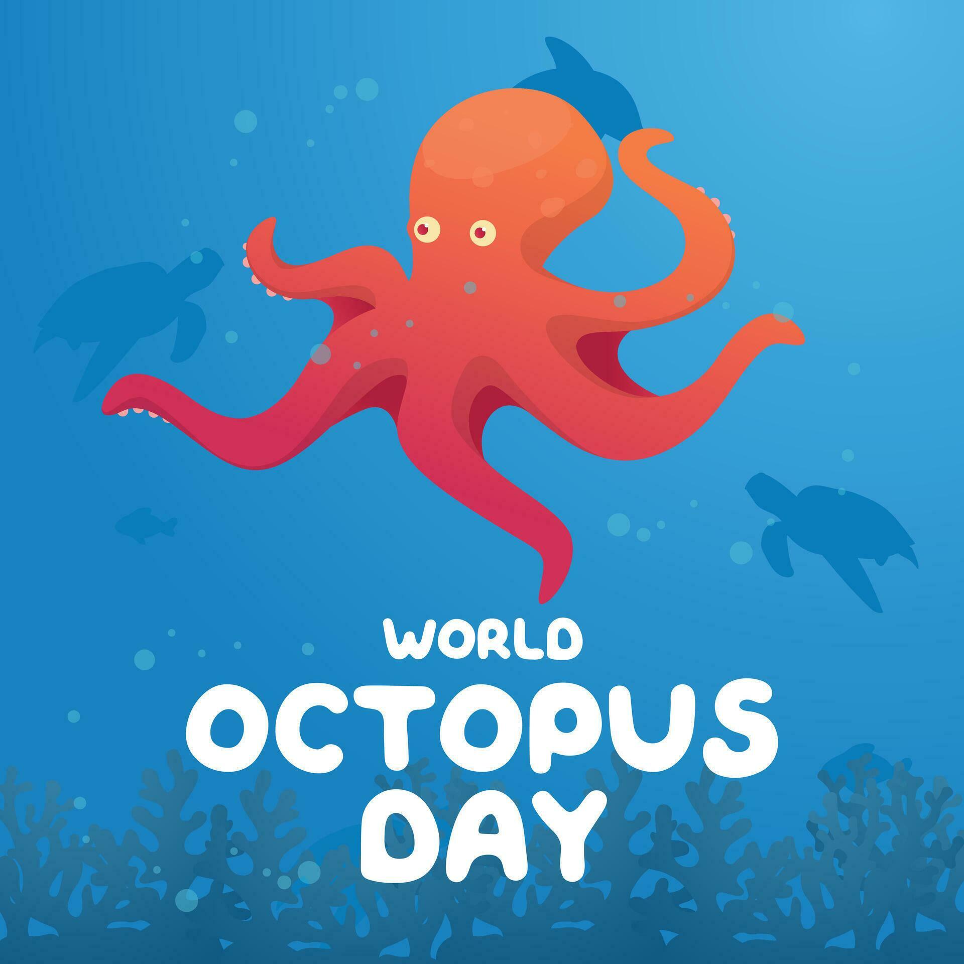 World Octopus Day vector design template good for celebration usage